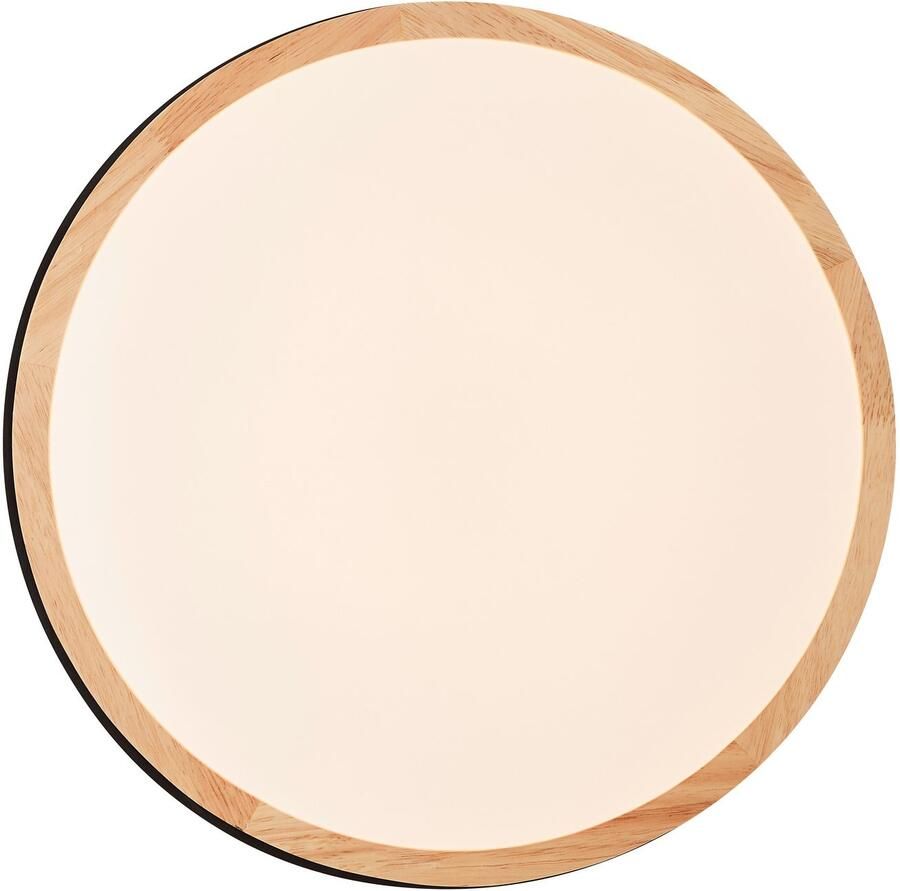 Brilliant Leuchten Led-plafondlamp Baarlo Ø 35 cm 2400 lm 3000 K 3-standen dimbaar hout metaal (1 stuk) - Foto 4