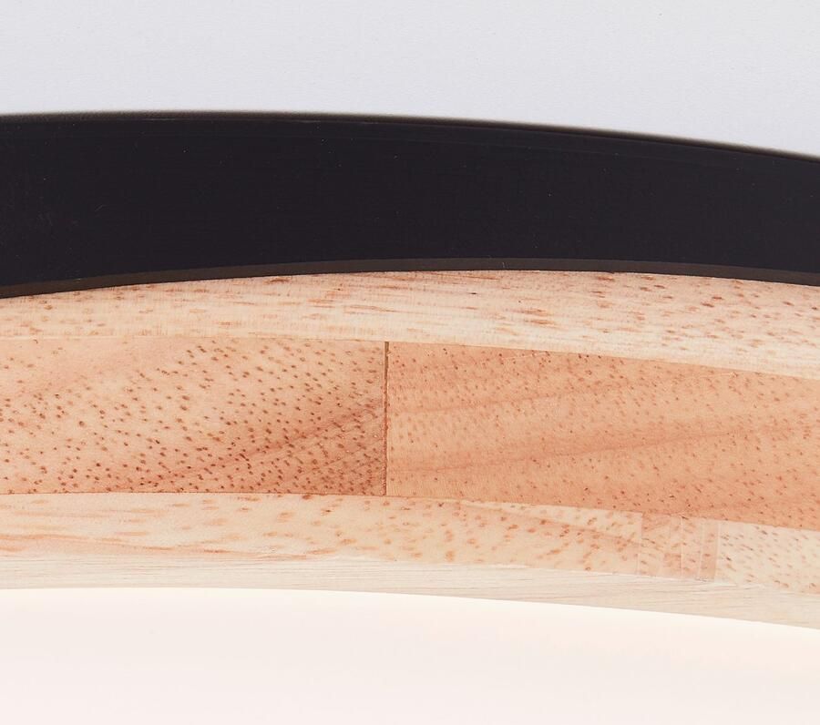 Brilliant Leuchten Led-plafondlamp Baarlo Ø 35 cm 2400 lm 3000 K 3-standen dimbaar hout metaal (1 stuk) - Foto 6