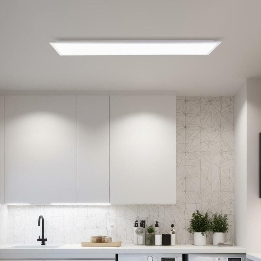 Brilliant Leuchten Led-plafondlamp Briston LED plafondopbouw-paneel 120x30 cm 4600 lm 4000 K aluminium