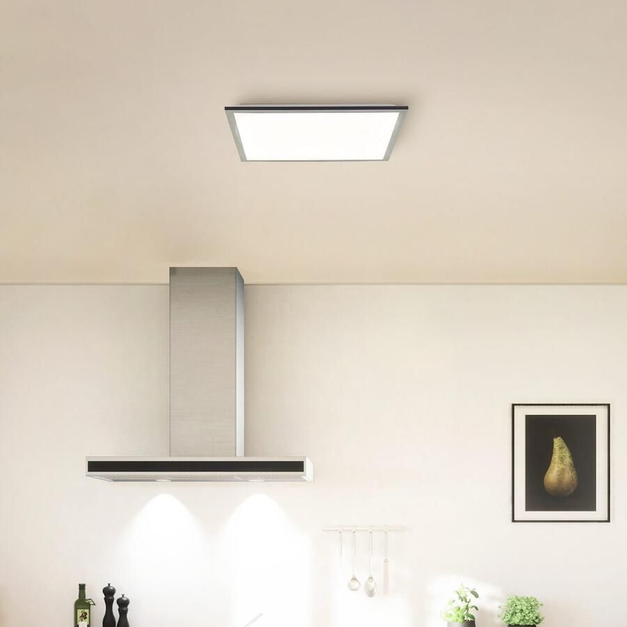 Brilliant Leuchten Led-plafondlamp Briston Opbouw LED paneel 45 x 45 cm 2800 lm 4000 K aluminium