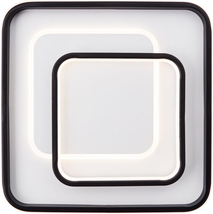 Brilliant Leuchten Led-plafondlamp Cava 40x40 cm 5400 lm warmwit licht metaal kunststof wit zwart (1 stuk)