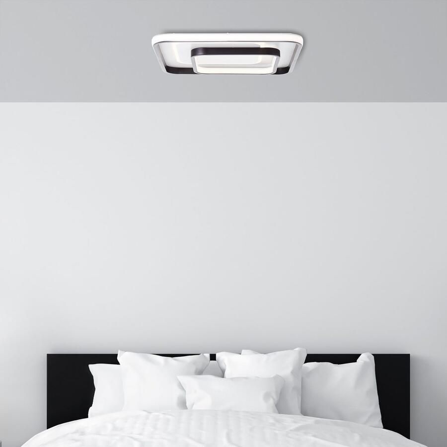 Brilliant Leuchten Led-plafondlamp Cava 40x40 cm 5400 lm warmwit licht metaal kunststof wit zwart (1 stuk) - Foto 3