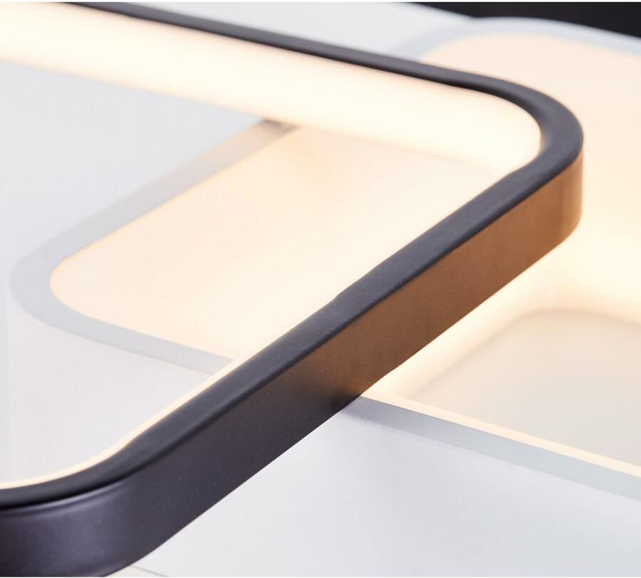 Brilliant Leuchten Led-plafondlamp Cava 40x40 cm dimbaar cct 5000 lm afstandsbediening metaal wit zwart (1 stuk) - Foto 5