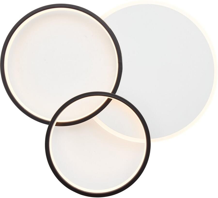 Brilliant Leuchten Led-plafondlamp Davinson Ø 55 cm 4700 lm warmwit licht metaal kunststof wit zwart (1 stuk) - Foto 2