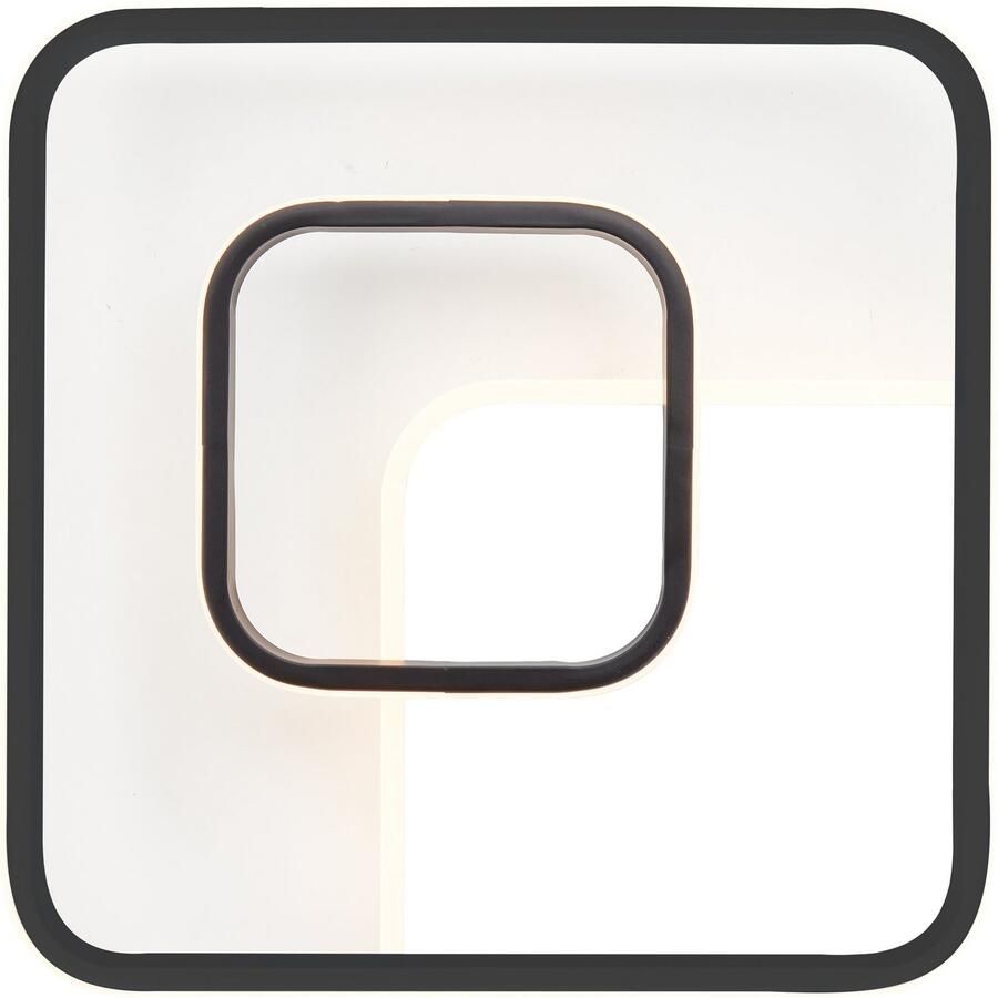 Brilliant Leuchten Led-plafondlamp Merapi 41 x 41 cm 3600 lm warmwit licht metaal kunststof wit zwart (1 stuk) - Foto 2