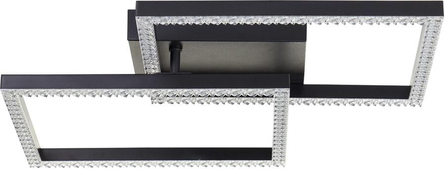 Brilliant Leuchten Led-plafondlamp Ranni 41 x 41 2700 lm 4000 k kristaloptiek draaibaar zwart - Foto 6