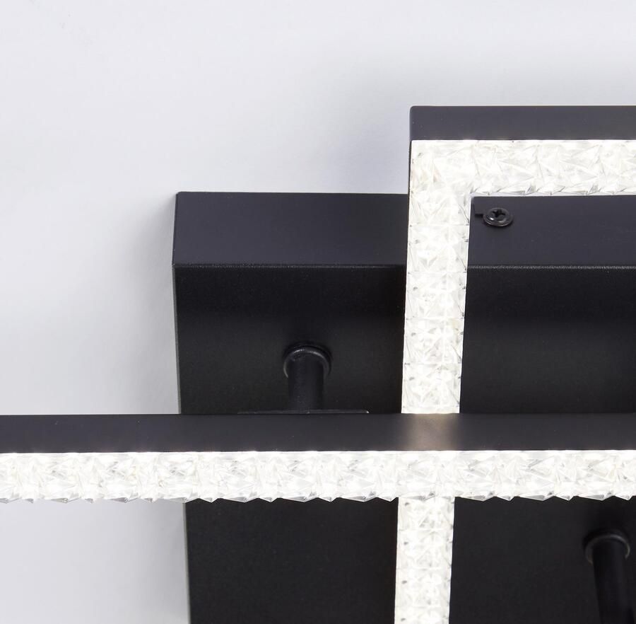 Brilliant Leuchten Led-plafondlamp Ranni 47 x 47 3900 lm 4000 k kristaloptiek draaibaar zwart