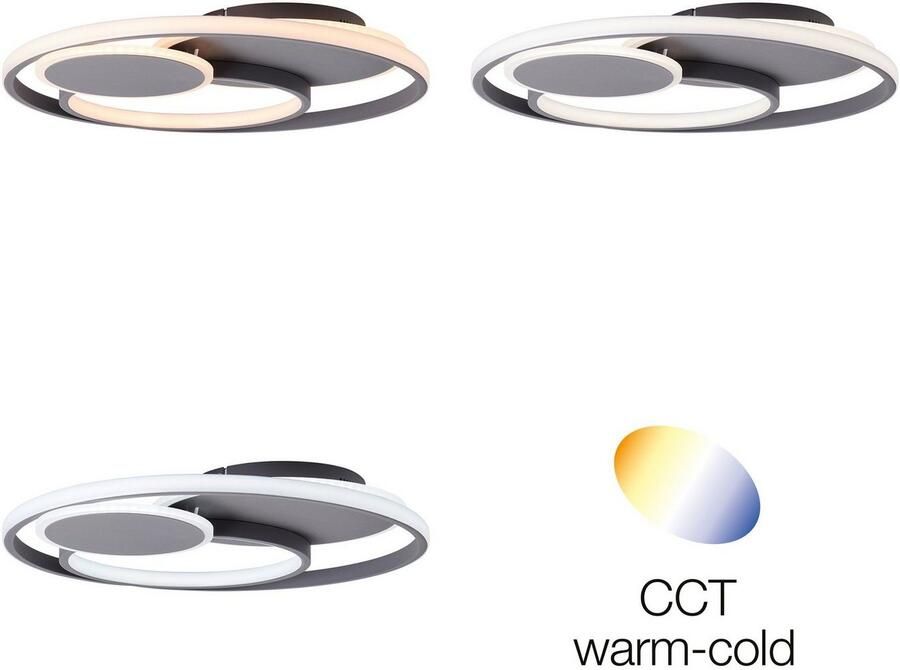 Brilliant Leuchten Led-plafondlamp Runda Ø 50 cm 5200 lm 3000-6500 K dimbaar CCT afstandsbediening metaal (1 stuk) - Foto 4