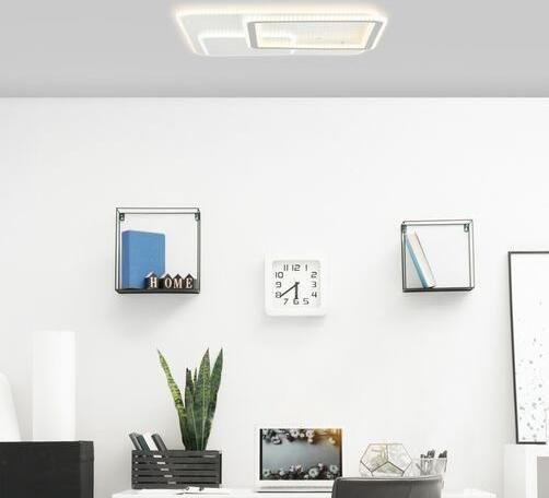 Brilliant Leuchten Led-plafondlamp Savare dimbaar via afstandsbediening nachtlicht metaal acryl wit grijs (1 stuk) - Foto 2
