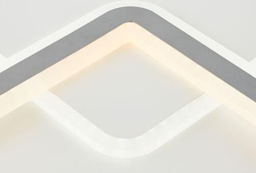 Brilliant Leuchten Led-plafondlamp Savare dimbaar via afstandsbediening nachtlicht metaal acryl wit grijs (1 stuk) - Foto 3