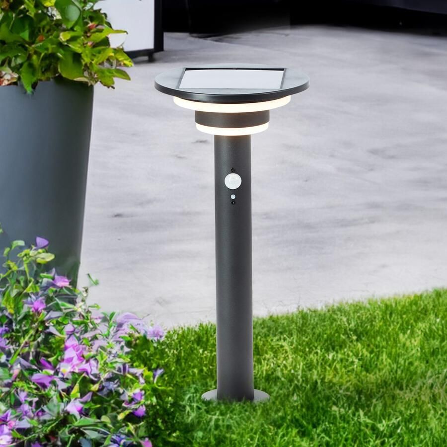 Brilliant Leuchten Led-sokkellamp Garvina Solar 45 cm 430 lm 3000 K roestvrij staal mat zwart (1 stuk)