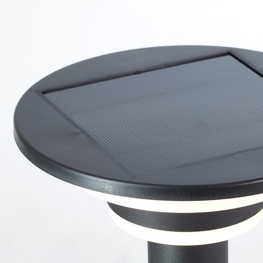 Brilliant Leuchten Led-vloerlamp voor buiten Garvina Zonne-energie 85 cm 430 lm 3000 K roestvrij staal zwart (1 stuk) - Foto 2