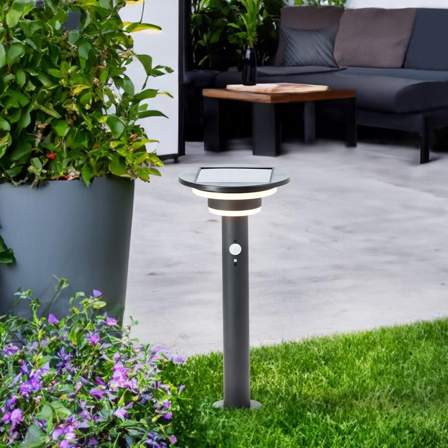 Brilliant Leuchten Led-sokkellamp Garvina Solar 45 cm 430 lm 3000 K roestvrij staal mat zwart (1 stuk) - Foto 3