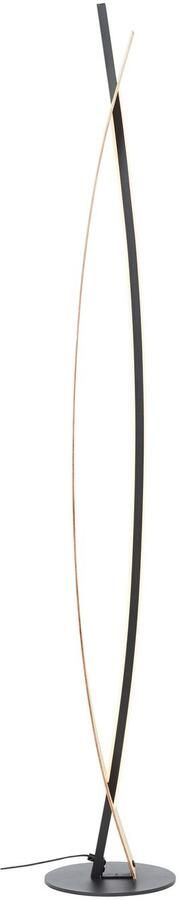 Brilliant Leuchten Led-staande lamp Visby LED vloerlamp 120 cm 2000 lm 3000 K metaal bamboe zwart natuur (1 stuk) - Foto 3