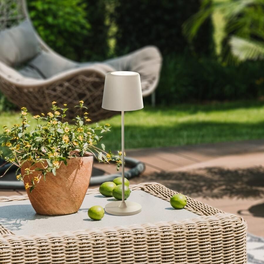 Brilliant Leuchten Led-tafellamp Kaami mobiele LED buiten tafellamp mobiele led buiten tafellamp 37 cm 310 lm touchdimmer usb
