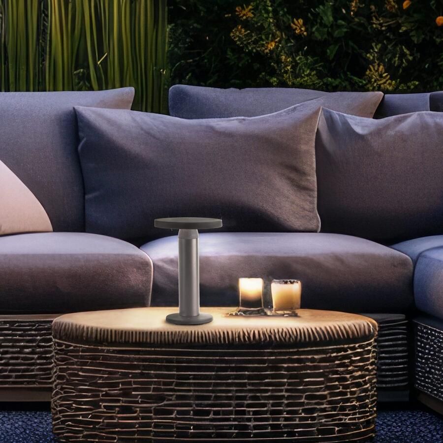 Brilliant Leuchten Led-tafellamp voor buiten Magua LED buiten tafellamp solar 22 cm 220 lm 4000 K metaal zwart - Foto 7