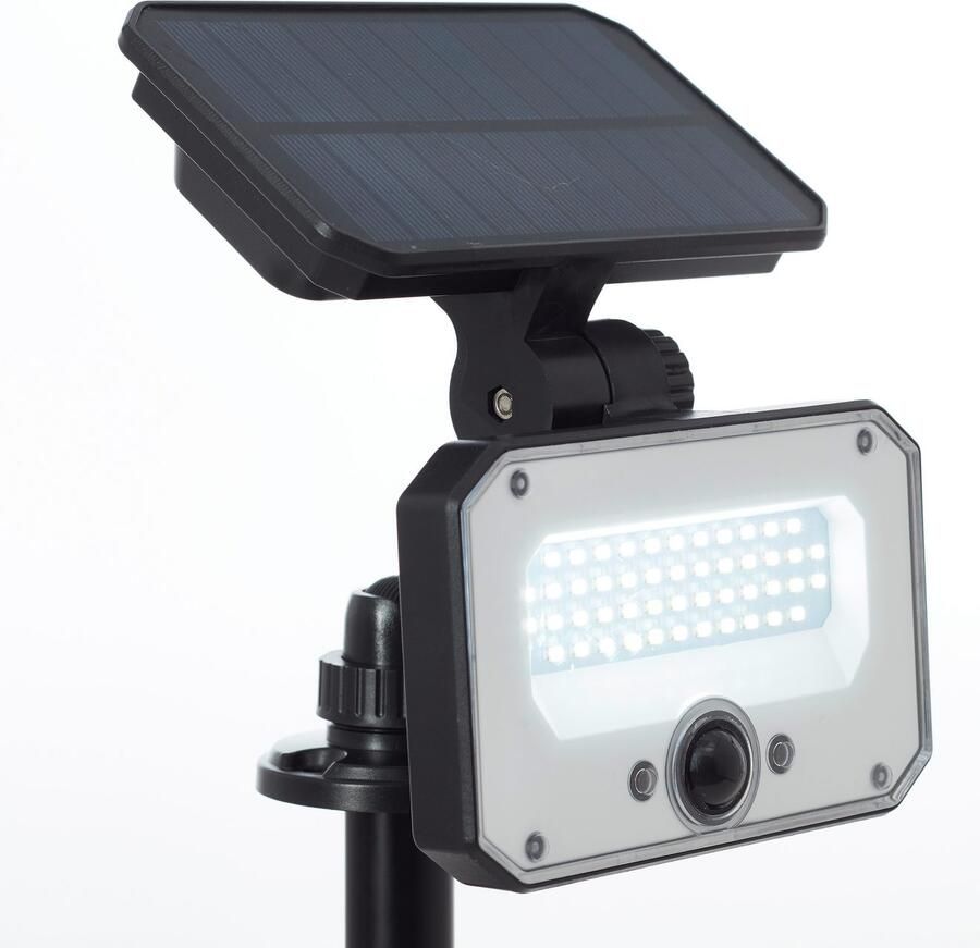 Brilliant Leuchten Led-tuinlamp JOPLIN LED buitenpriklamp solar 54 cm 1100 lm 4100 K zwart (1 stuk) - Foto 8