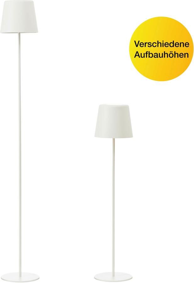 Brilliant Leuchten Led-vloerlamp voor buiten Kaami mobiele LED buiten vloerlamp Accu-aangedreven 129 cm 350 lm 3000 K 3-traps dimbaar metaal (1 stuk) - Foto 10