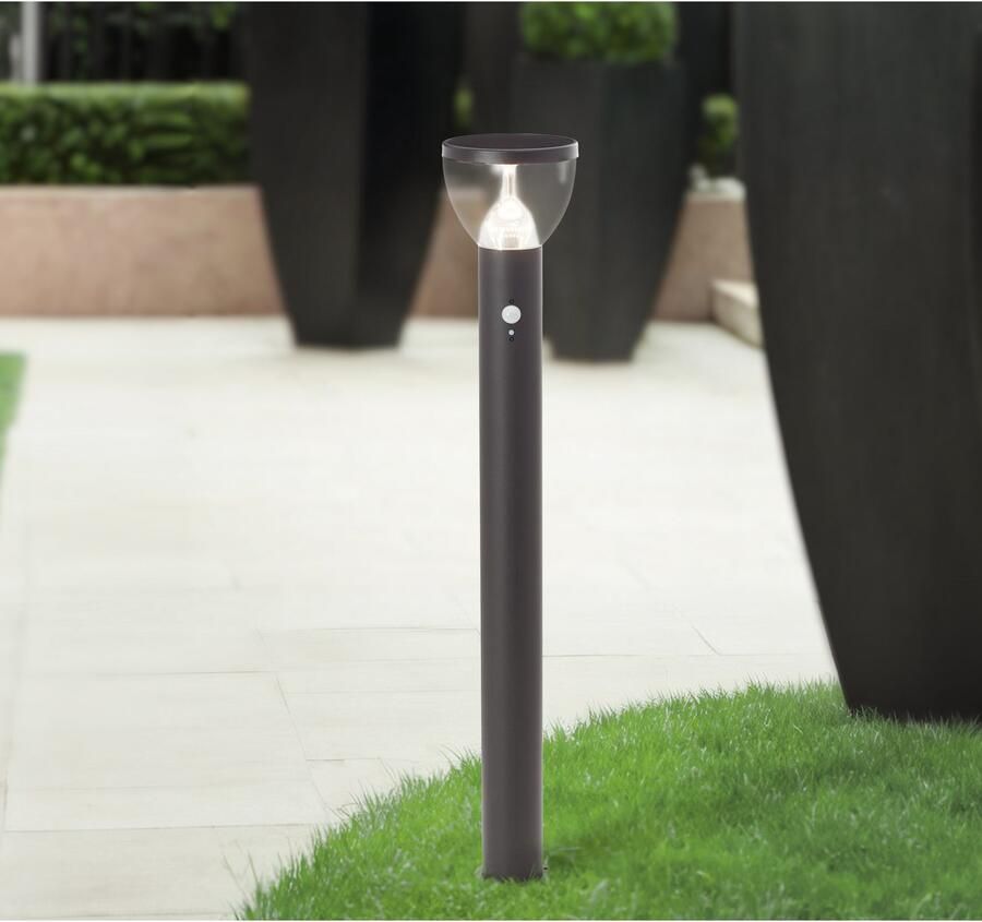 Brilliant Leuchten Led-vloerlamp voor buiten TULIP LED buitenvloerlamp solar 92 cm 430 lm 3000 K roestvrij staal zwart (1 stuk)