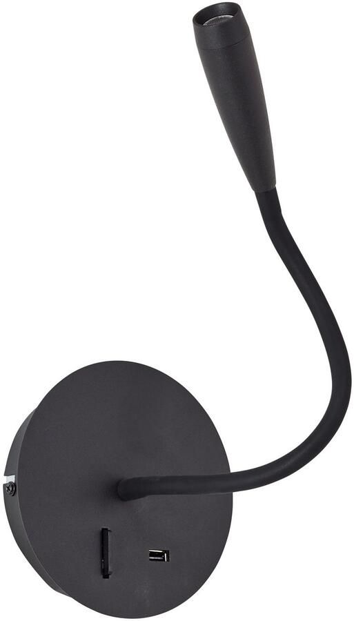 Brilliant Leuchten Led-wandlamp JUTTA USB-aansluiting flexibele leesarm 170 lm 3000 K - Foto 6