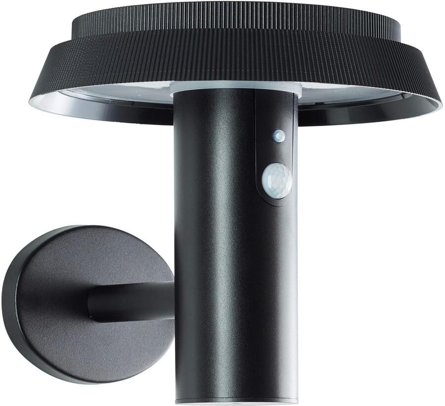 Brilliant Leuchten Led-wandlamp voor buiten Alvero Solar 21 cm 500 lm 3000 K metaal zwart (1 stuk) - Foto 4