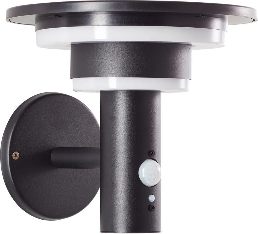 Brilliant Leuchten Led-wandlamp voor buiten Garvina LED buiten wandlamp solar 430 lm 3000 K roestvrij staal zwart - Foto 4