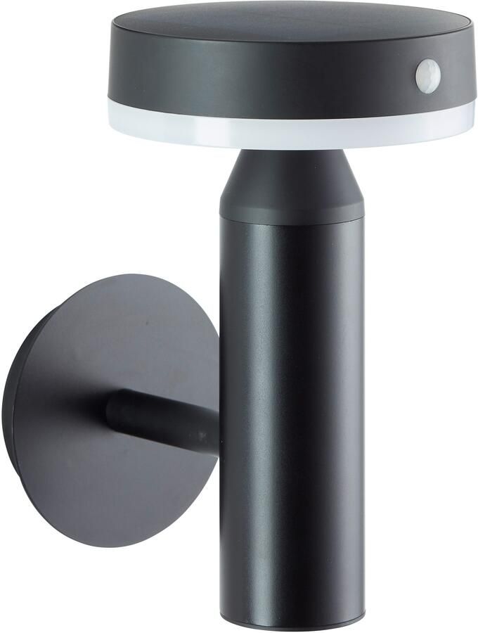 Brilliant Leuchten Led-wandlamp voor buiten Magua LED buiten wandlamp met solar 20 cm 350 lm 4000 K metaal zwart - Foto 6