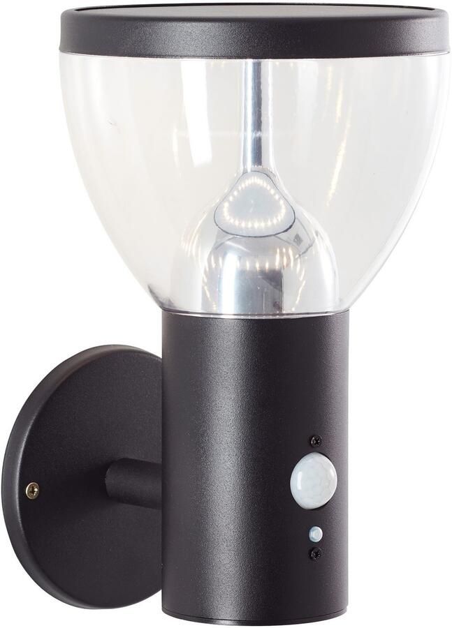 Brilliant Leuchten Led-wandlamp voor buiten TULIP LED buiten wandlamp solar 25 cm 430 lm 3000 K roestvrij staal zwart - Foto 2