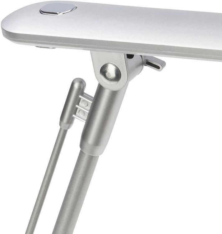 Brilliant Leuchten Ledbureaulamp BRENDAN 46 cm hoogte in hoogte verstelbaar metaal draaibaar grijs drukschakelaar