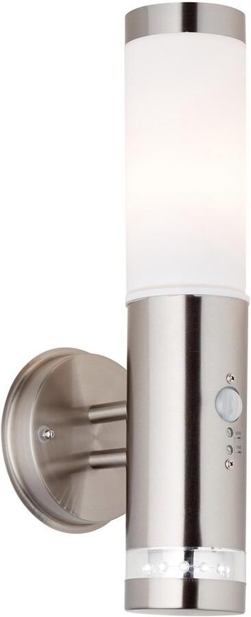 Brilliant Leuchten Ledwandlamp voor buiten BOLE 38 cm hoogte ø 8 cm bewegingsmelder e27 metaal kunststof edelstaal - Foto 2