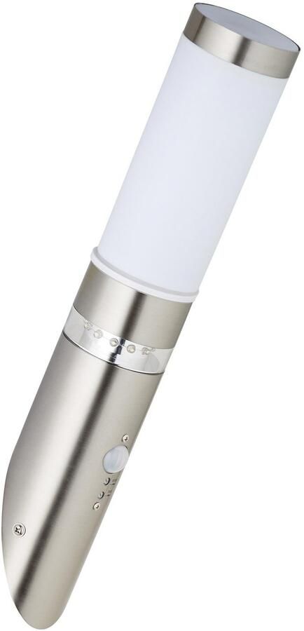 Brilliant Leuchten Ledwandlamp voor buiten BOLE 44 cm hoogte ø 8 cm bewegingsmelder e27 metaal kunststof edelstaal - Foto 2