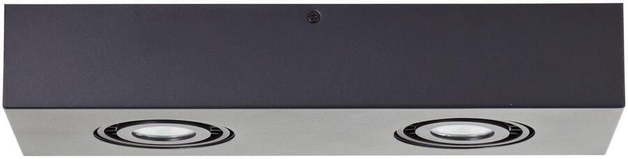 Brilliant Leuchten Plafondlamp DORO 9 x 40 x 15 cm 2x gu10 345 lumen warmwit draaibaar metaal zwart (1 stuk) - Foto 2