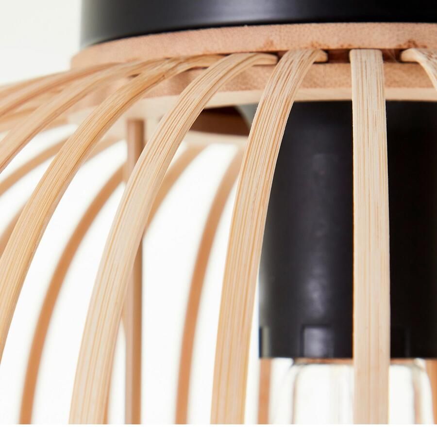 Brilliant Leuchten Plafondlamp Enca 30 cm e27 bamboe metaal natuur zwart
