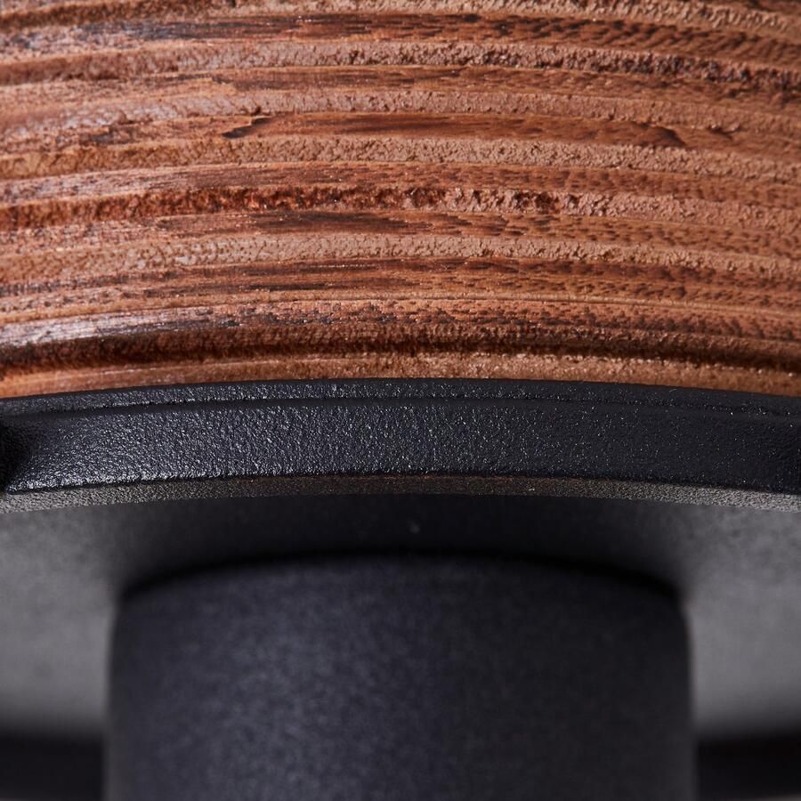 Brilliant Leuchten Plafondlamp Gwen D 30 cm H 20 cm E27 metaal hout zwart