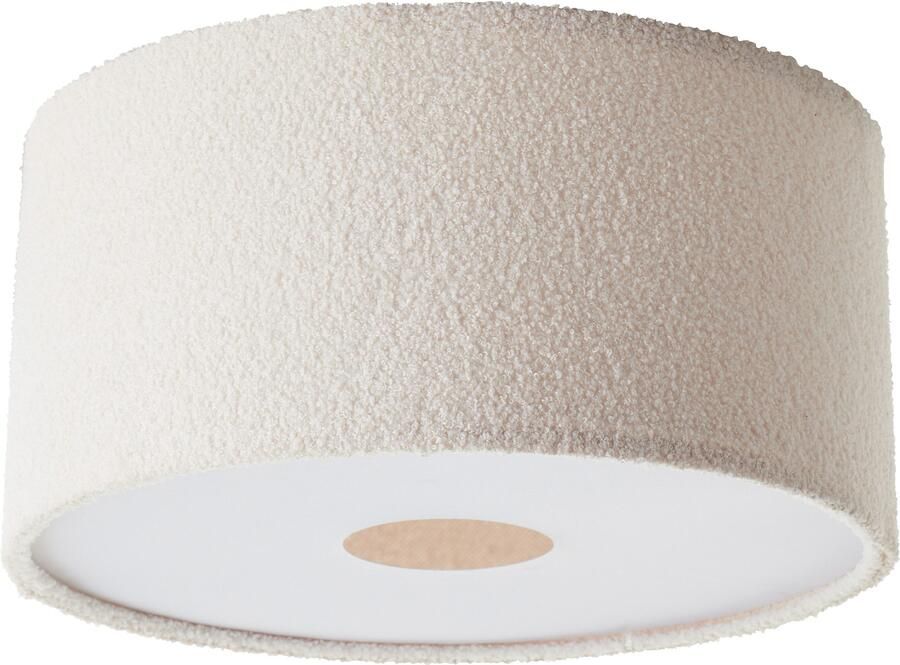 Brilliant Leuchten Plafondlamp Teddy zachte teddy stof 23 x 45 cm 3 x e27 textiel beige - Foto 4