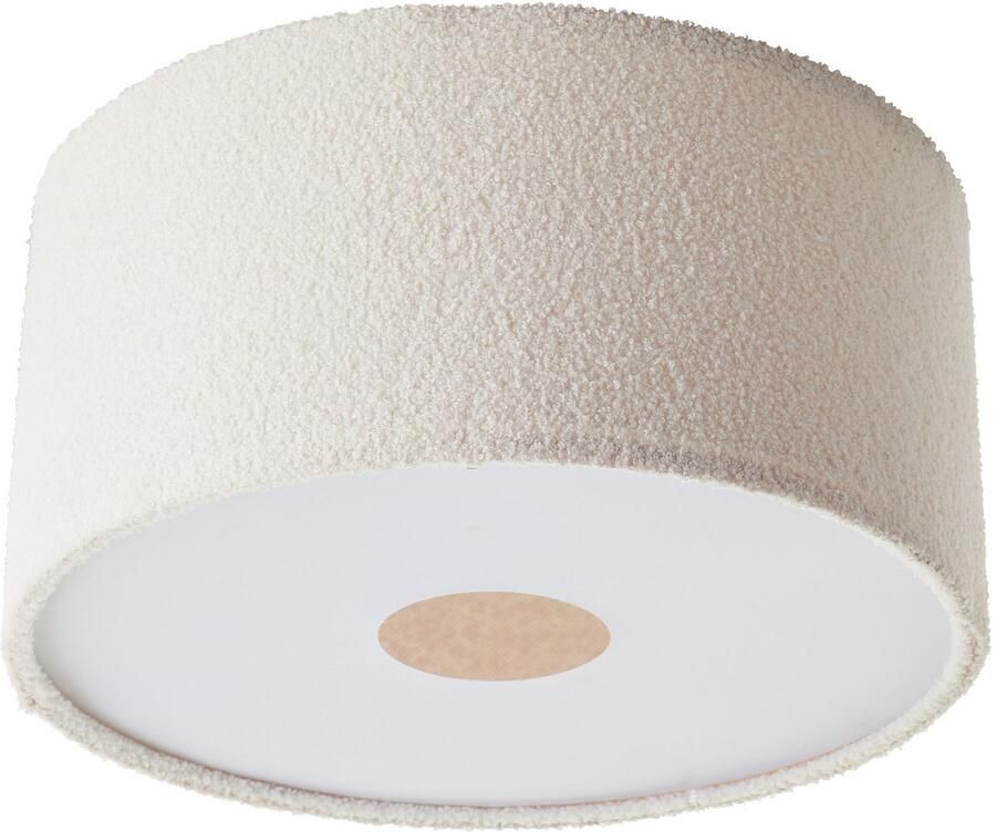 Brilliant Leuchten Plafondlamp Teddy zachte teddy stof 23 x 45 cm 3 x e27 textiel beige - Foto 2