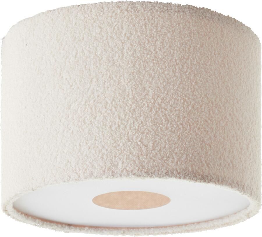Brilliant Leuchten Plafondlamp Teddy zachte teddy stof 24 x 35 cm 2 x e27 textiel beige - Foto 4