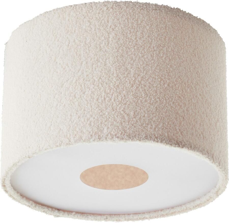 Brilliant Leuchten Plafondlamp Teddy zachte teddy stof 24 x 35 cm 2 x e27 textiel beige - Foto 2
