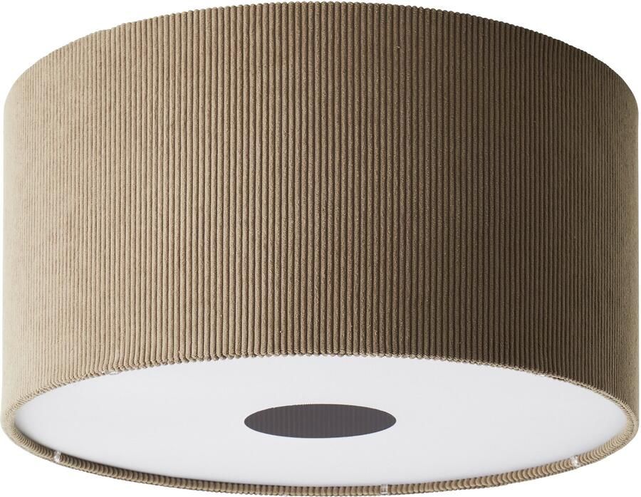 Brilliant Leuchten Plafondlamp TONY met cord-lampenscherm 23 x 45 cm e27 textiel grijs - Foto 4