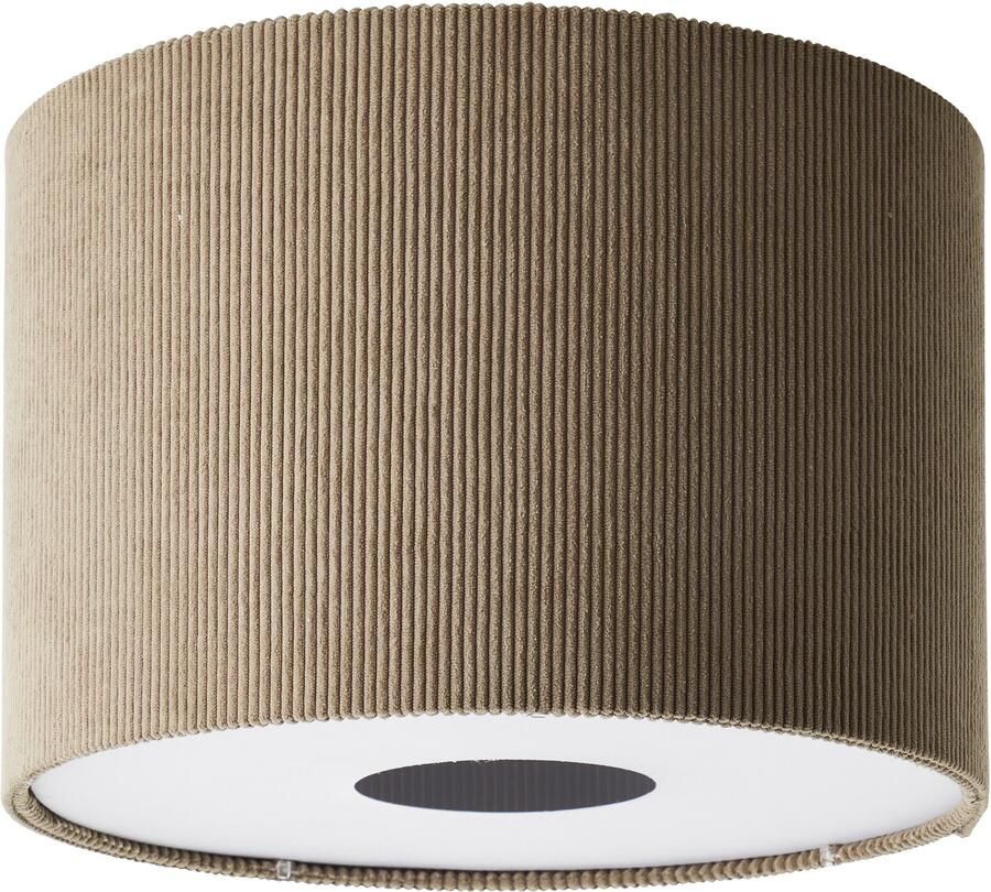 Brilliant Leuchten Plafondlamp TONY met cord-lampenscherm 24 x 35 cm e27 textiel grijs - Foto 3