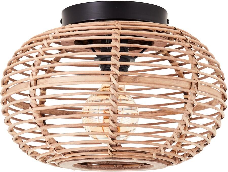 Brilliant Leuchten Plafondlamp Woodball met bamboe kap d 32 cm dimbaar e27 max. 40 w - Foto 4