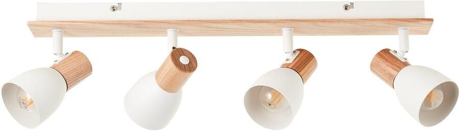 Brilliant Leuchten Plafondspot Daintree Breedte 58 cm E14 metaal hout wit natuurlijk - Foto 5