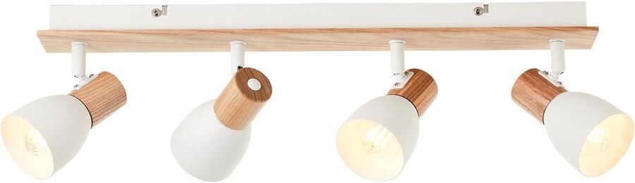 Brilliant Leuchten Plafondspot Daintree Breedte 58 cm E14 metaal hout wit natuurlijk - Foto 4