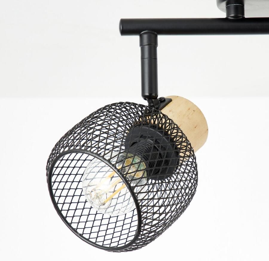 Brilliant Leuchten Plafondspot Giada Spotbuis 2-lichts 38 cm E14 draaibaar metaal hout zwart hout - Foto 2