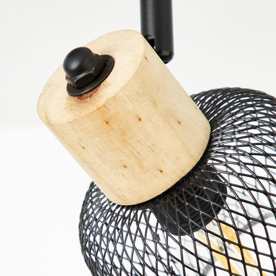 Brilliant Leuchten Plafondspot Giada Spotbuis 2-lichts 38 cm E14 draaibaar metaal hout zwart hout