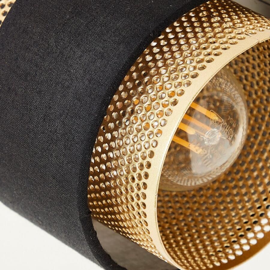Brilliant Leuchten Plafondspot Grove Breedte 50 cm E14 metaal textiel zwart goudkleurig - Foto 2