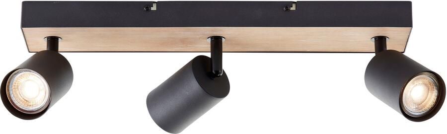 Brilliant Leuchten Plafondspot Jello Wood Spotbalk draaibaar 15x42x8 cm GU10 345lm 3000K metaal hout - Foto 6