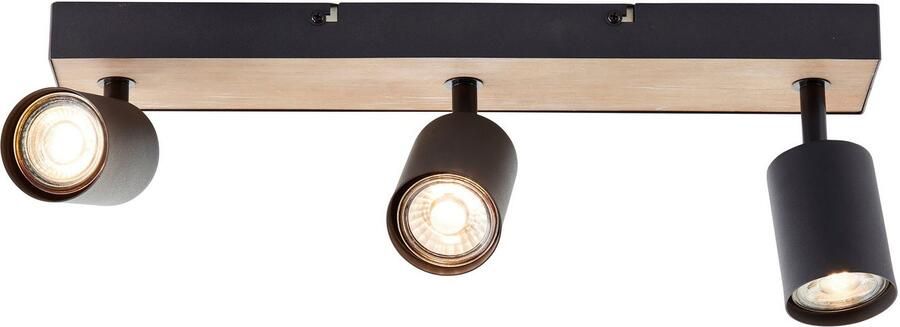 Brilliant Leuchten Plafondspot Jello Wood Spotbalk draaibaar 15x42x8 cm GU10 345lm 3000K metaal hout - Foto 5