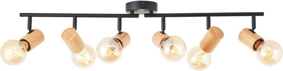 Brilliant Leuchten Plafondspot KERRY Breedte 77 cm E27 metaal bamboe zwart natuurlijk - Foto 3