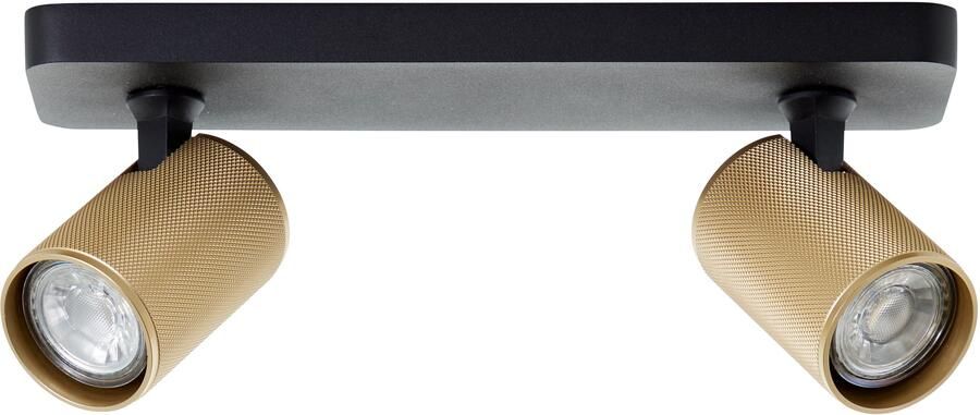 Brilliant Leuchten Plafondspot Marty Spotbalk draaibaar 12x31x9cm GU10 345lm zwart mat goudkleur - Foto 4